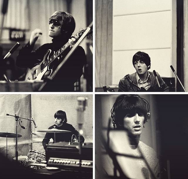 The Beatles en sesión de estudio de grabación de revolver álbum